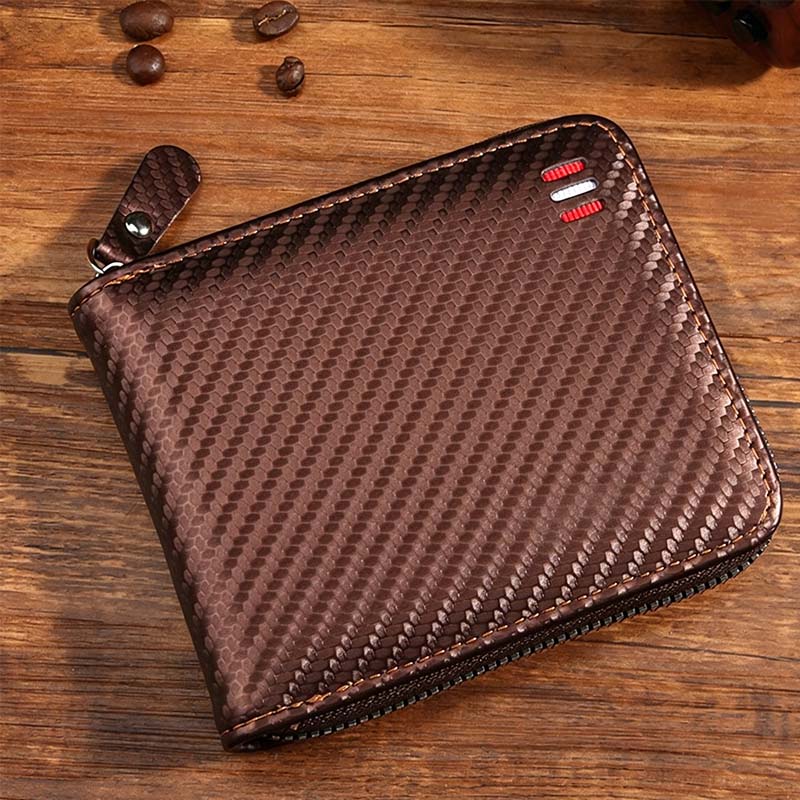 👛 BEFRISTETES ANGEBOT: 50% RABATT! ✨ Herren PU-Leder Geldbörse – Rundum-Reißverschluss, 4 Farben, 11,5x9,5 cm 🤵