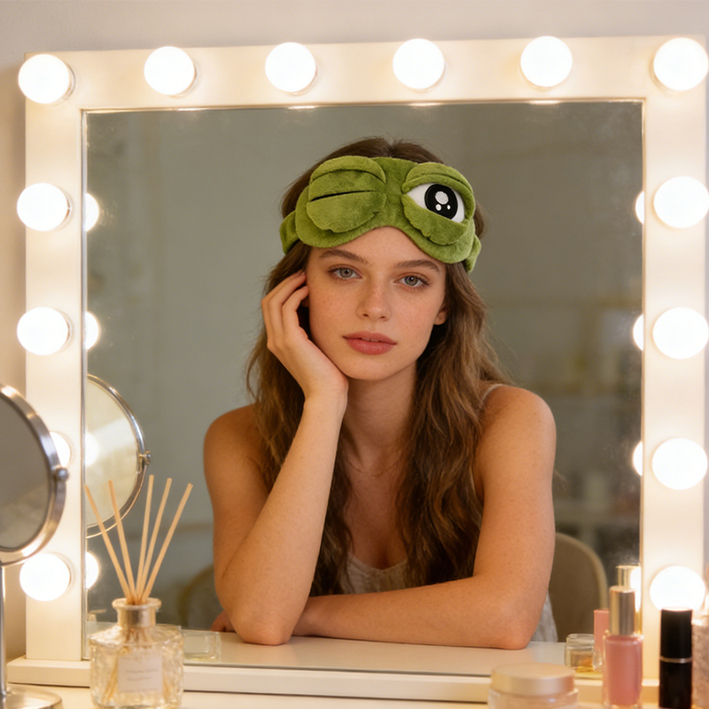 🐸 Lustige weiche Frosch-3D-Schlafmaske