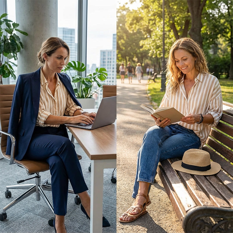 Lässiges gestreiftes Pullover-Shirt für Damen