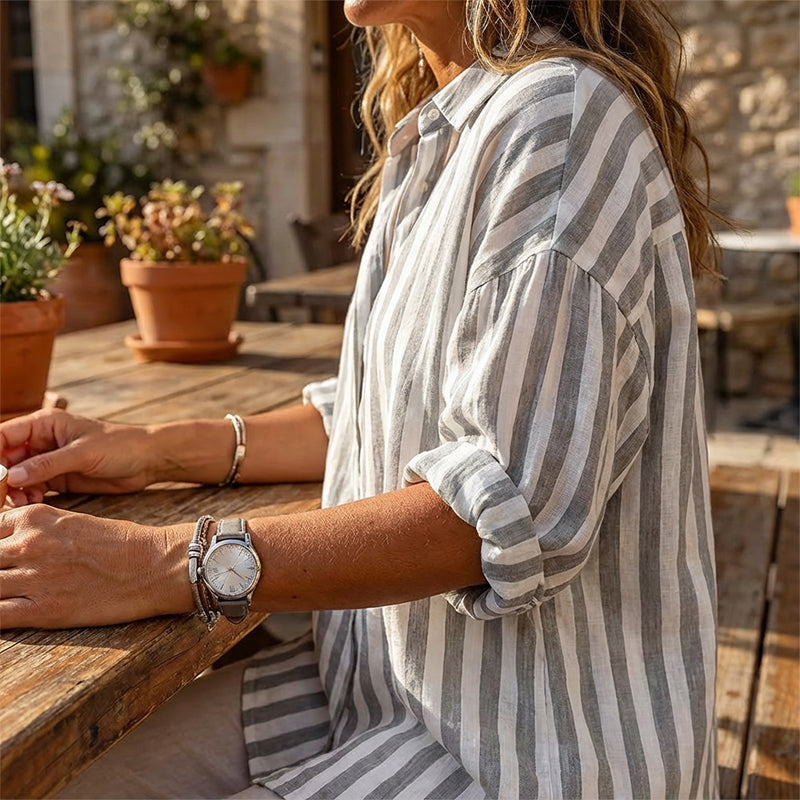 Lässiges gestreiftes Pullover-Shirt für Damen