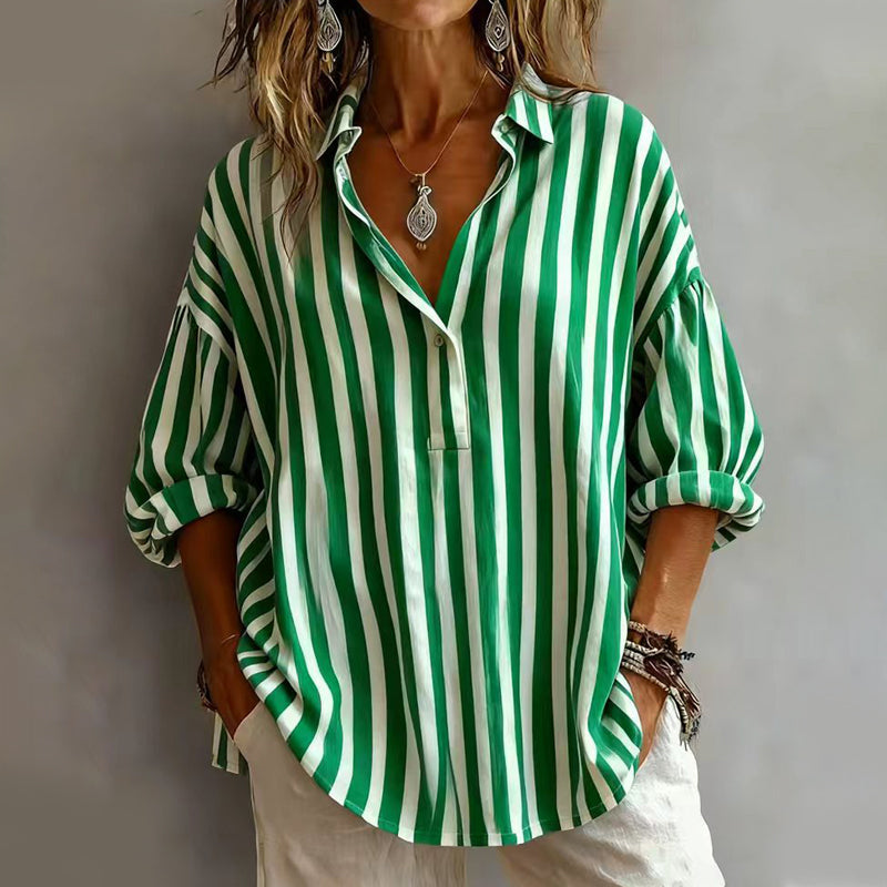 Lässiges gestreiftes Pullover-Shirt für Damen