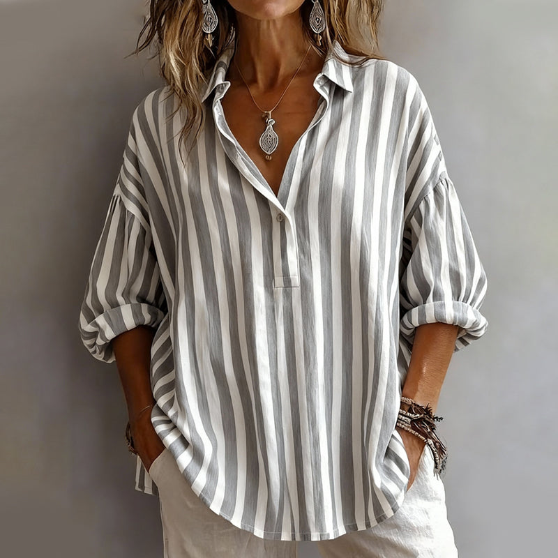 Lässiges gestreiftes Pullover-Shirt für Damen