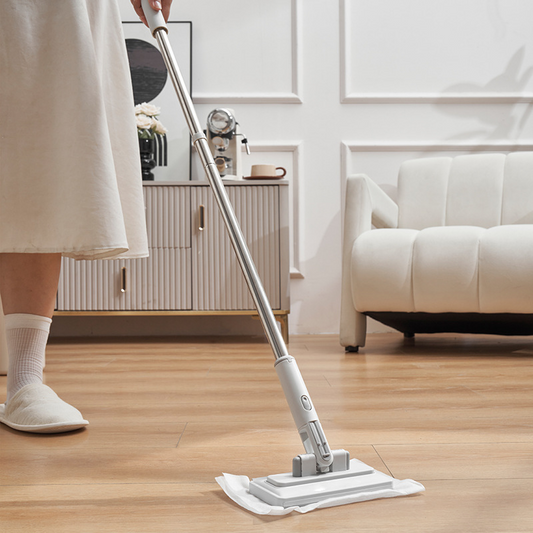 🧹 Teleskopierbarer Mini-Flachmopp mit Snap-Griff | Ausziehbarer Griff, kompakt & einfache Aufbewahrung ✅