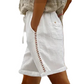 Lässige Damen-Shorts mit Kordelzug und Spitzenverzierung