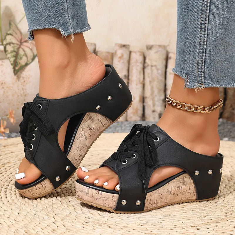 Women's Peep-Toe Platform Wedge Sandals