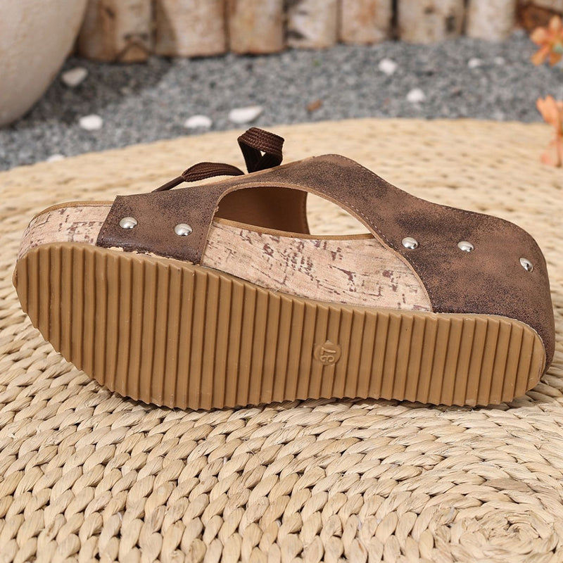 Women's Peep-Toe Platform Wedge Sandals