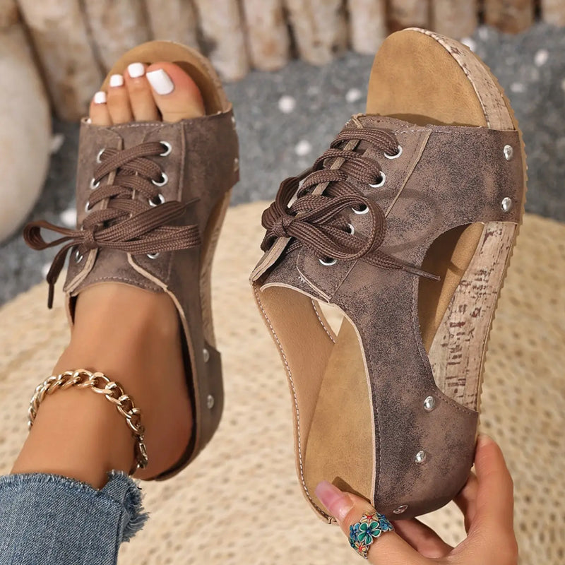 Women's Peep-Toe Platform Wedge Sandals