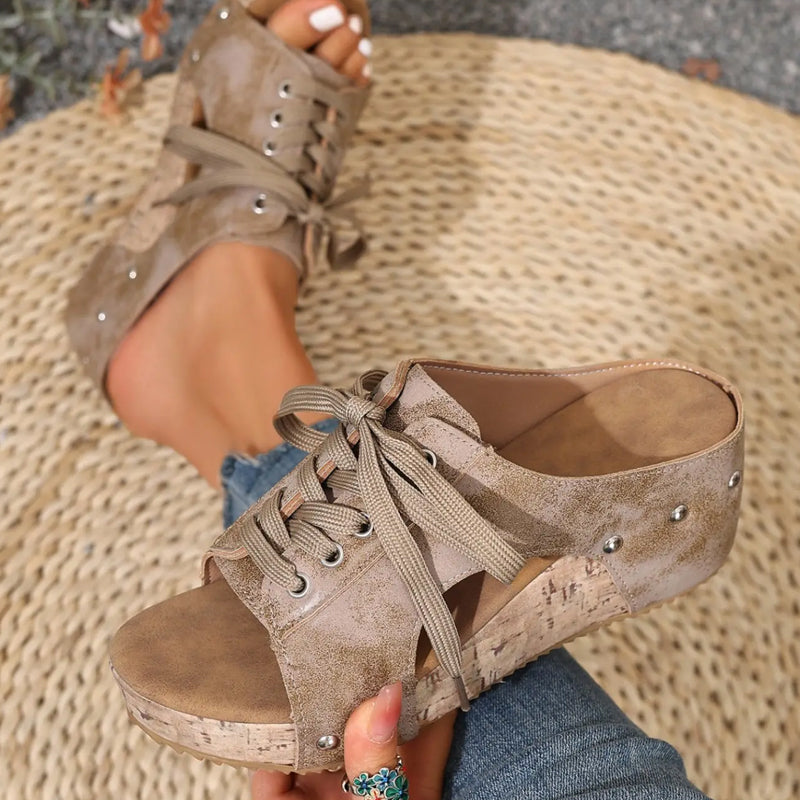 Women's Peep-Toe Platform Wedge Sandals