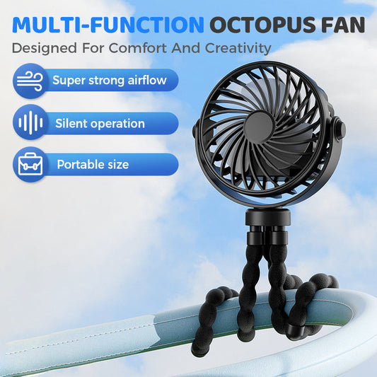 Mini-Handventilator „Octopus“ mit mehreren Funktionen