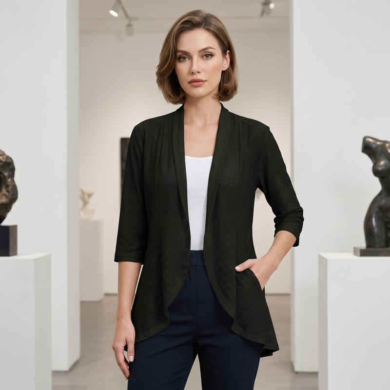 🧥 50% RABATT! ✨ Leichter Lochmuster-Cardigan – Atmungsaktiv, offen & ideal für laue Sommerabende – Perfekt als Überwurf zum Strandkleid oder über ein Top 🌊