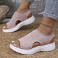 Damen atmungsaktive gestrickte Plateausandalen