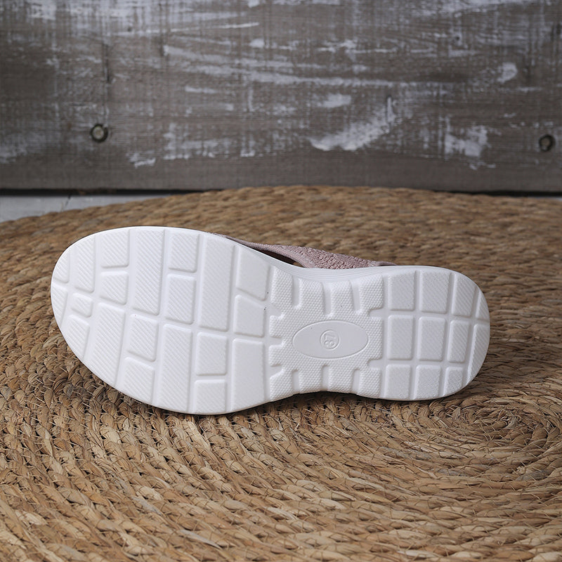 Damen atmungsaktive gestrickte Plateausandalen