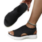 Damen atmungsaktive gestrickte Plateausandalen