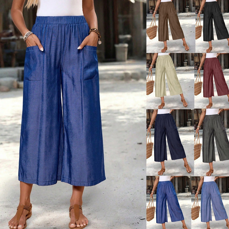 Women's Summer Wide-Leg Capri Pants