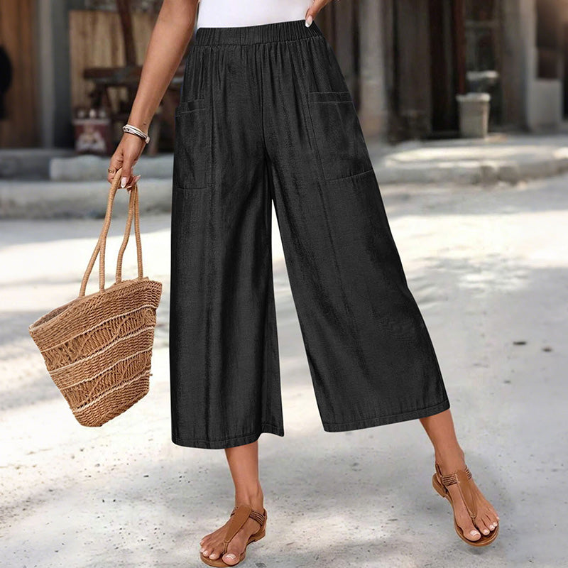 Women's Summer Wide-Leg Capri Pants