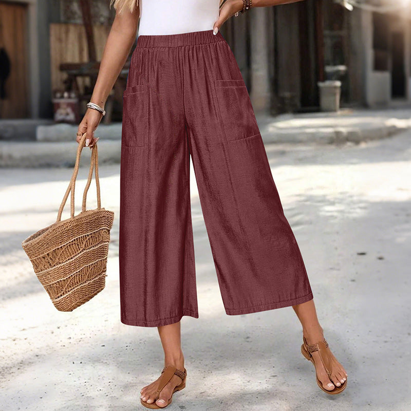 Women's Summer Wide-Leg Capri Pants