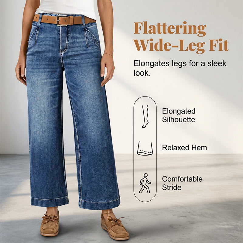 👖Damenjeans mit hoher Taille und geradem Bein✨