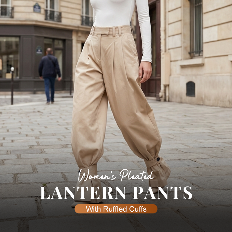 👖 50% RABATT! 🎉 Damen Laternen-Hose mit Falten & Rüschenabschlüssen – Leicht & luftig – Perfekt für Sommer, Strand oder einen romantischen Boho-Look – feminin und bequem 🌸