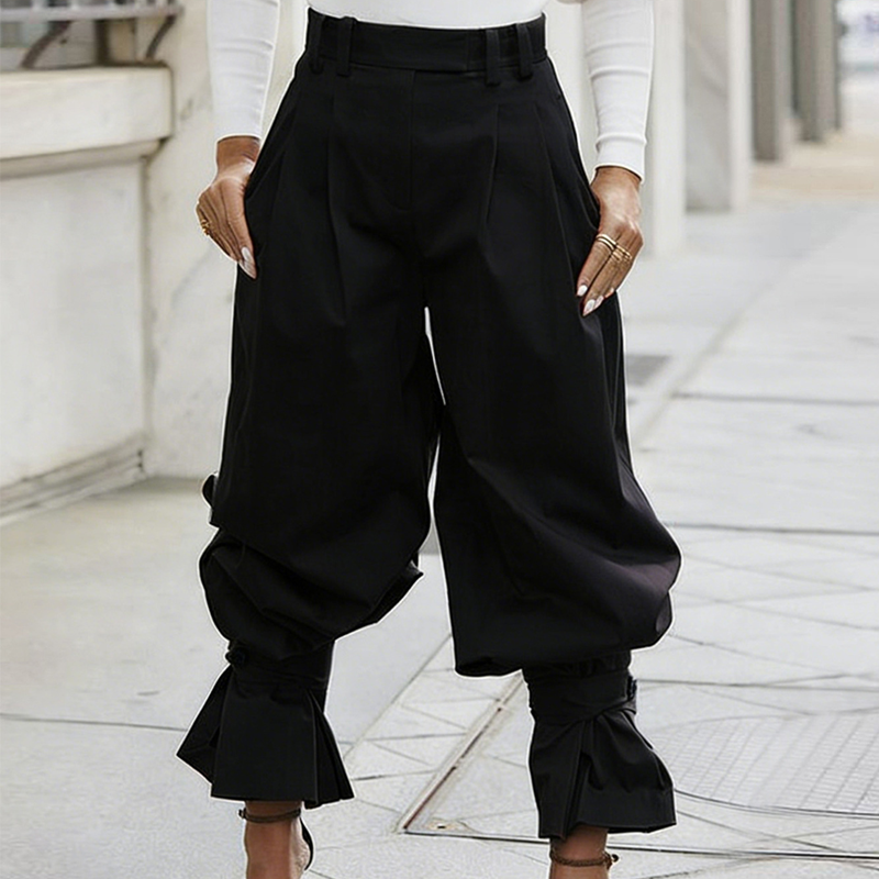 👖 50% RABATT! 🎉 Damen Laternen-Hose mit Falten & Rüschenabschlüssen – Leicht & luftig – Perfekt für Sommer, Strand oder einen romantischen Boho-Look – feminin und bequem 🌸