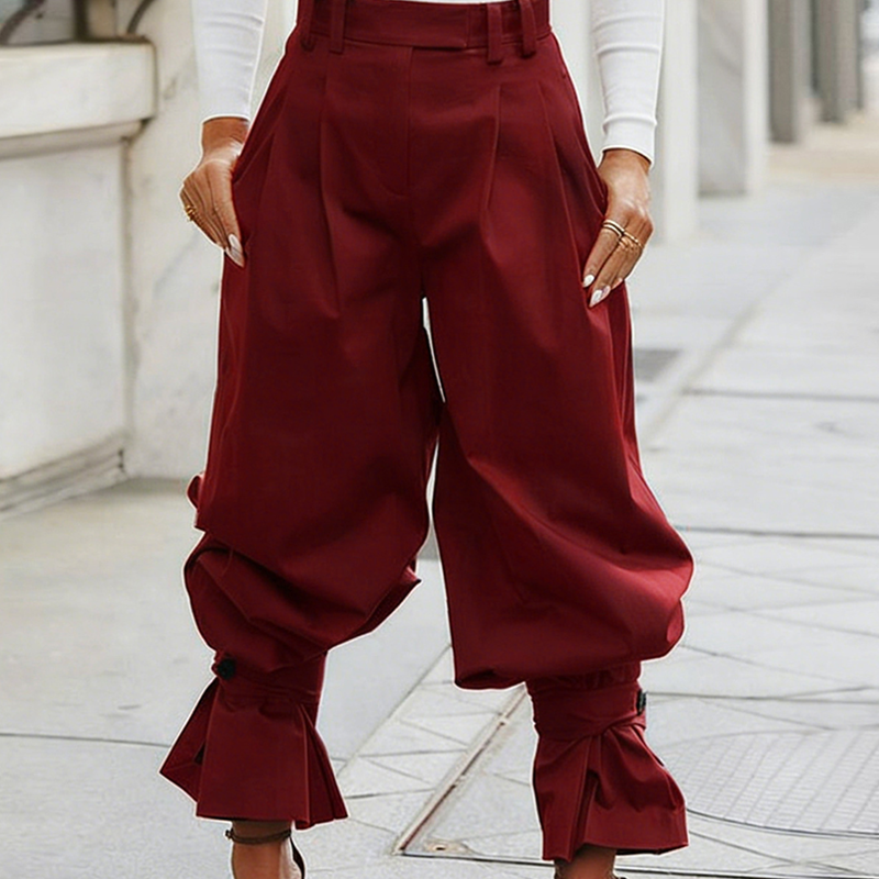 👖 50% RABATT! 🎉 Damen Laternen-Hose mit Falten & Rüschenabschlüssen – Leicht & luftig – Perfekt für Sommer, Strand oder einen romantischen Boho-Look – feminin und bequem 🌸
