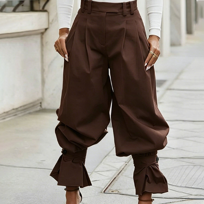 👖 50% RABATT! 🎉 Damen Laternen-Hose mit Falten & Rüschenabschlüssen – Leicht & luftig – Perfekt für Sommer, Strand oder einen romantischen Boho-Look – feminin und bequem 🌸