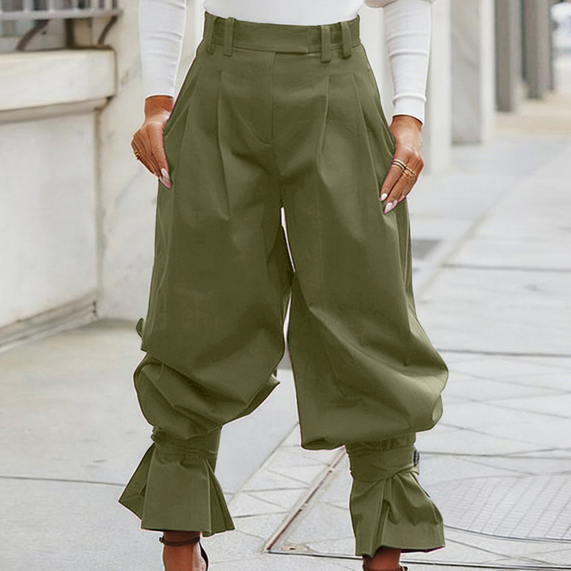 👖 50% RABATT! 🎉 Damen Laternen-Hose mit Falten & Rüschenabschlüssen – Leicht & luftig – Perfekt für Sommer, Strand oder einen romantischen Boho-Look – feminin und bequem 🌸