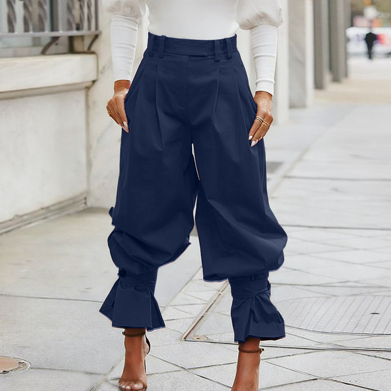 👖 50% RABATT! 🎉 Damen Laternen-Hose mit Falten & Rüschenabschlüssen – Leicht & luftig – Perfekt für Sommer, Strand oder einen romantischen Boho-Look – feminin und bequem 🌸
