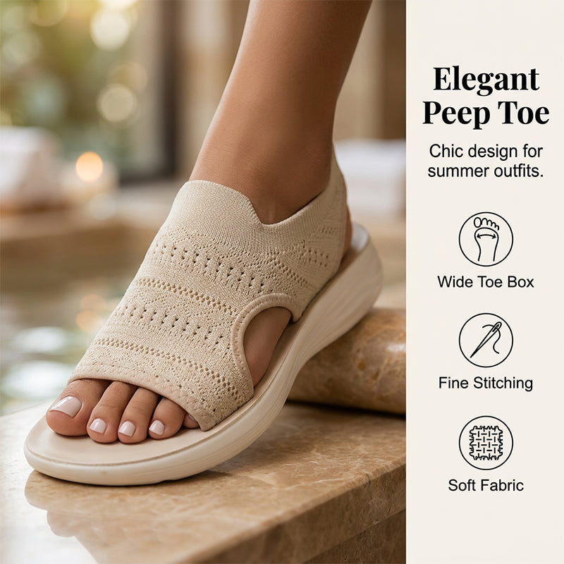👟 Atmungsaktive Plateausandalen aus Strickstoff für Damen – bequem & modisch