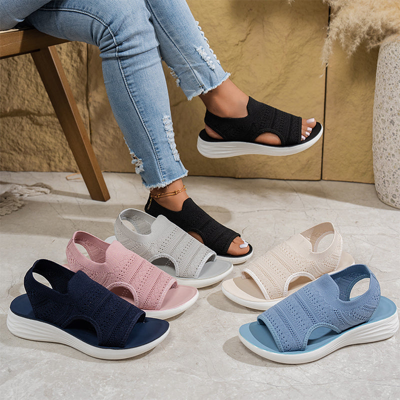 👟 Atmungsaktive Plateausandalen aus Strickstoff für Damen – bequem & modisch