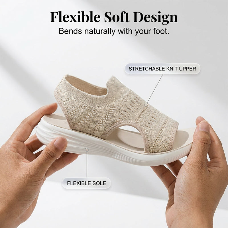 👟 Atmungsaktive Plateausandalen aus Strickstoff für Damen – bequem & modisch