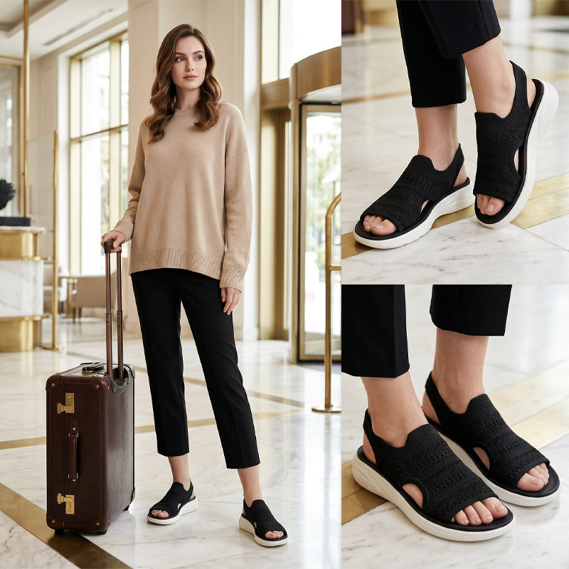 👟 Atmungsaktive Plateausandalen aus Strickstoff für Damen – bequem & modisch
