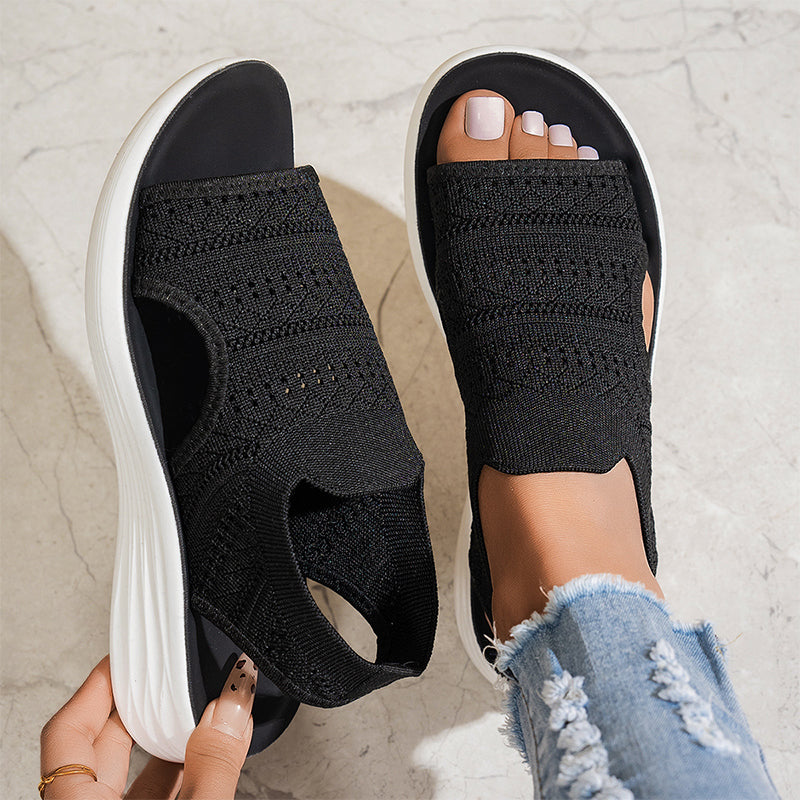 👟 Atmungsaktive Plateausandalen aus Strickstoff für Damen – bequem & modisch