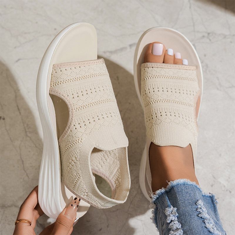 👟 Atmungsaktive Plateausandalen aus Strickstoff für Damen – bequem & modisch