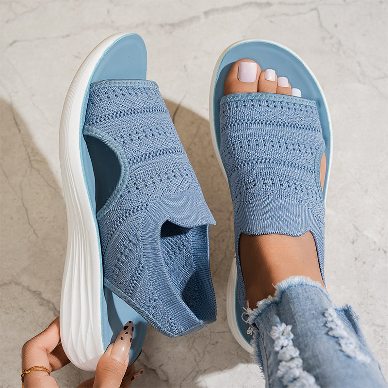 👟 Atmungsaktive Plateausandalen aus Strickstoff für Damen – bequem & modisch