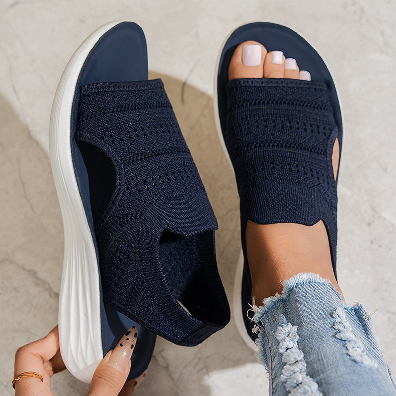 👟 Atmungsaktive Plateausandalen aus Strickstoff für Damen – bequem & modisch