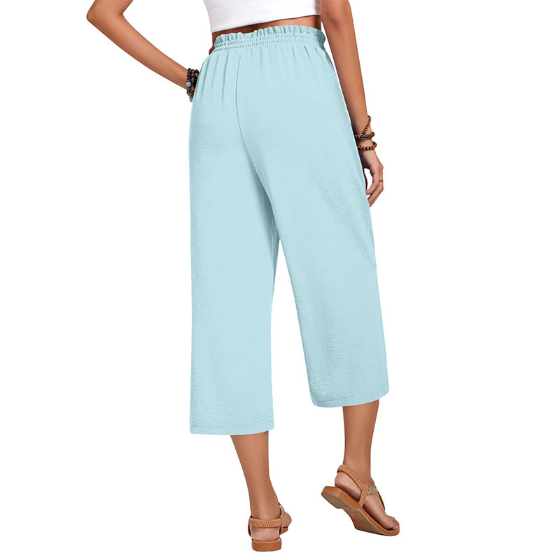 ✨Caprihose für Damen aus Baumwoll-Leinen mit weitem Bein