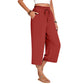 ✨Caprihose für Damen aus Baumwoll-Leinen mit weitem Bein