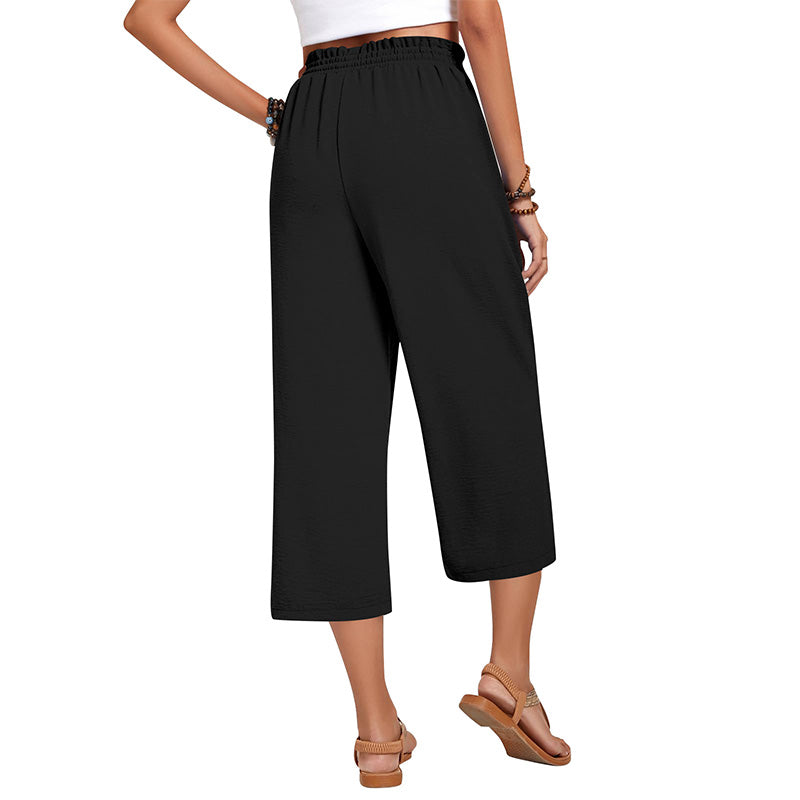 ✨Caprihose für Damen aus Baumwoll-Leinen mit weitem Bein