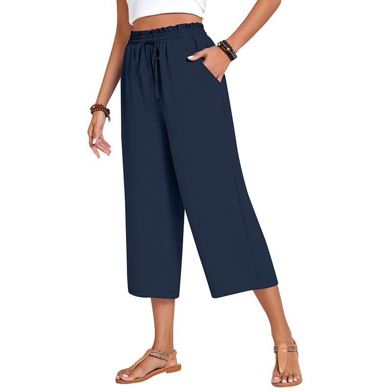 ✨Caprihose für Damen aus Baumwoll-Leinen mit weitem Bein
