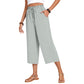 ✨Caprihose für Damen aus Baumwoll-Leinen mit weitem Bein