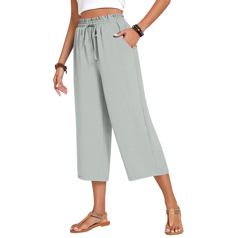 ✨Caprihose für Damen aus Baumwoll-Leinen mit weitem Bein