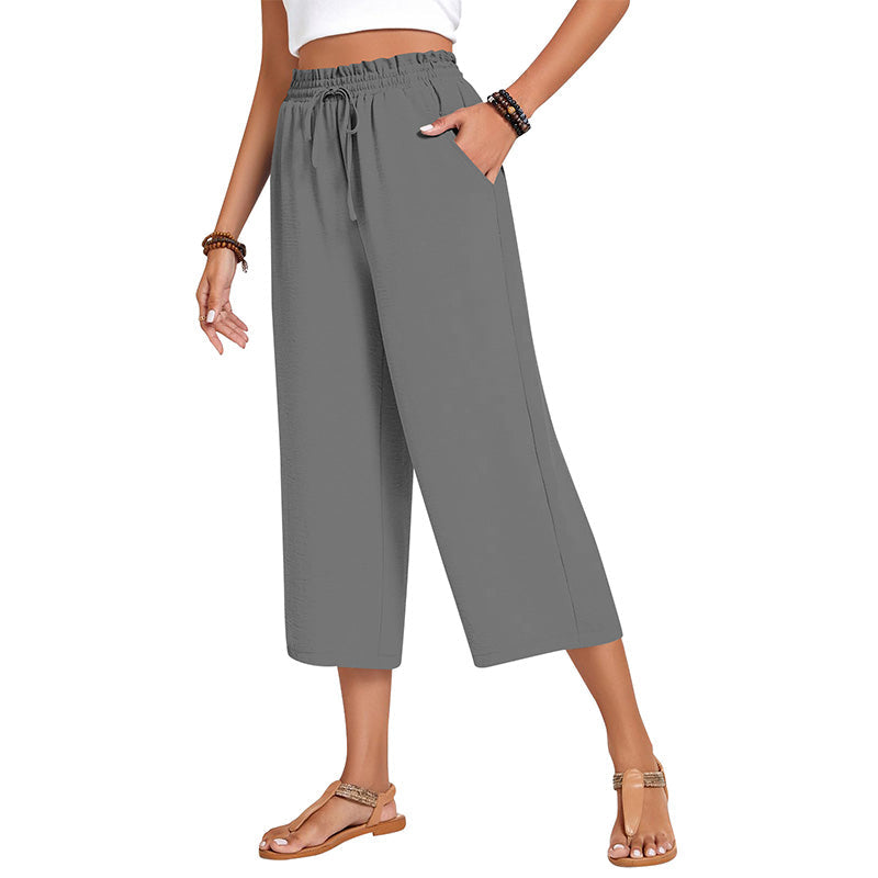 ✨Caprihose für Damen aus Baumwoll-Leinen mit weitem Bein