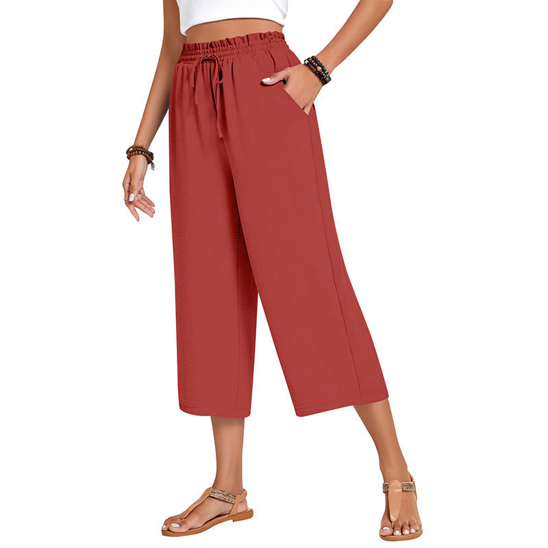 ✨Caprihose für Damen aus Baumwoll-Leinen mit weitem Bein