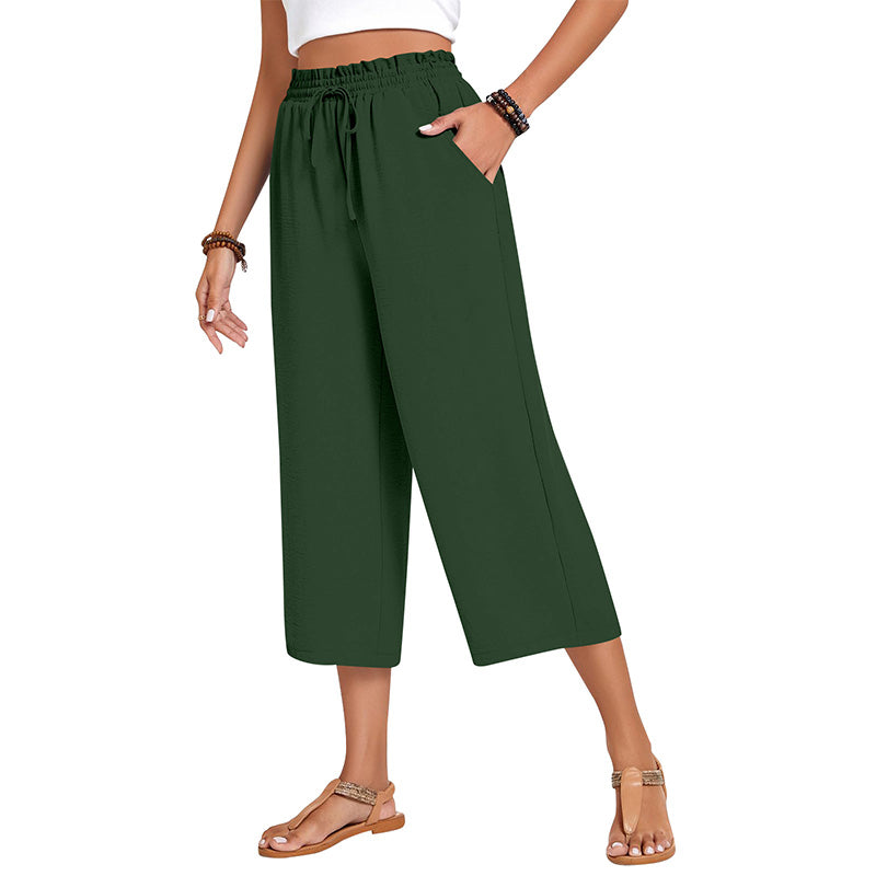 ✨Caprihose für Damen aus Baumwoll-Leinen mit weitem Bein