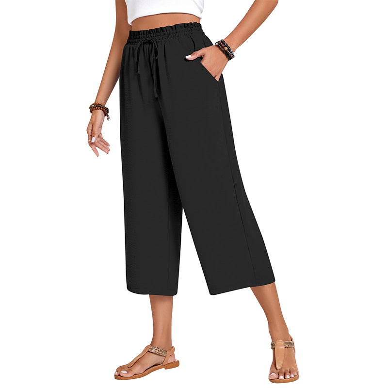 ✨Caprihose für Damen aus Baumwoll-Leinen mit weitem Bein
