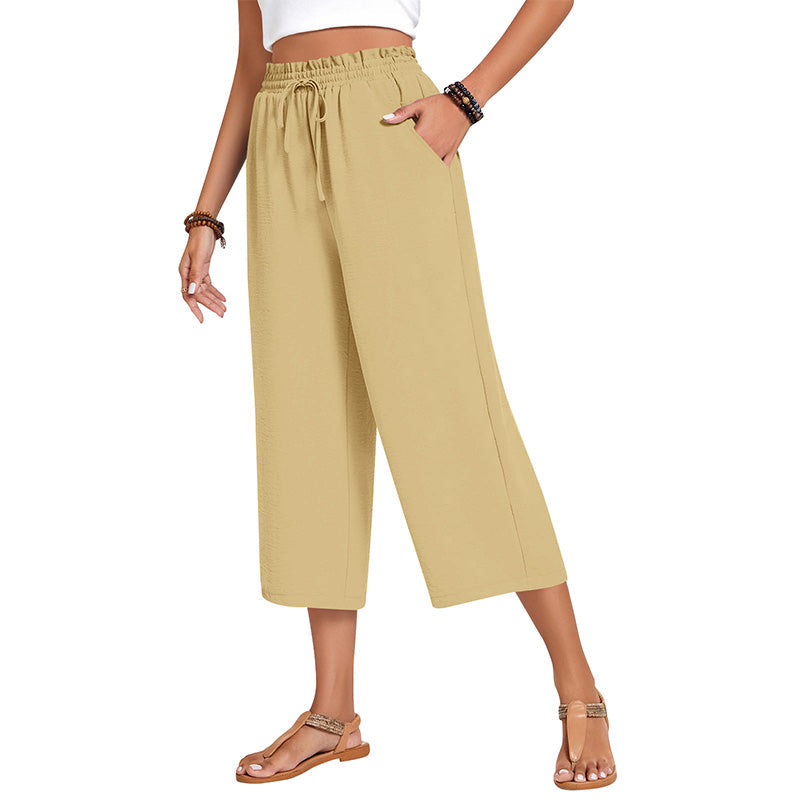 ✨Caprihose für Damen aus Baumwoll-Leinen mit weitem Bein