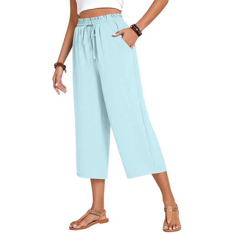 ✨Caprihose für Damen aus Baumwoll-Leinen mit weitem Bein