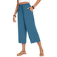 ✨Caprihose für Damen aus Baumwoll-Leinen mit weitem Bein