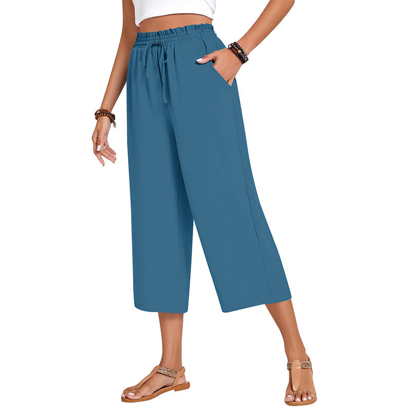 ✨Caprihose für Damen aus Baumwoll-Leinen mit weitem Bein