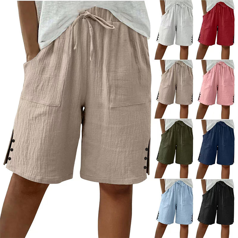 👖 Sommer-Shorts mit seitlichem Knopfdetail – stylischer Hingucker & bequem für heiße Tage